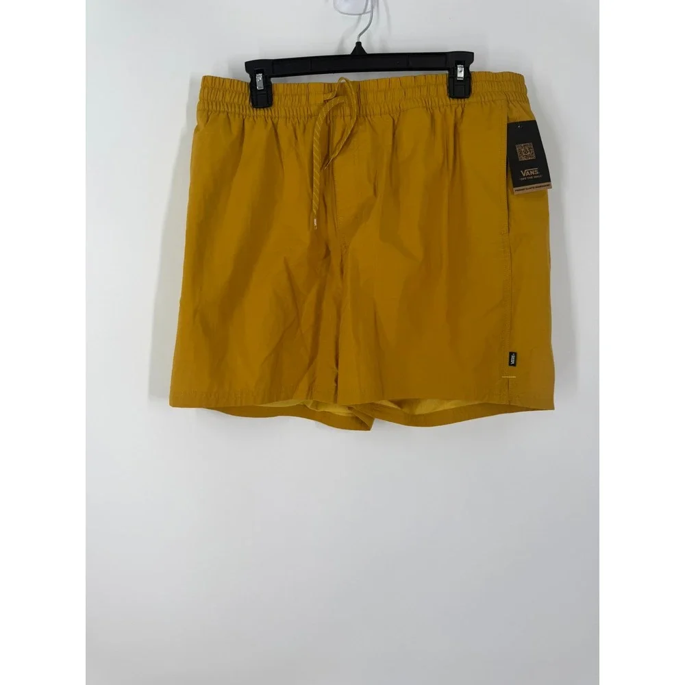 Vans Mens Primary Solid Elastic Boardshorts Yellow Relaxed Fit Size Large NWT